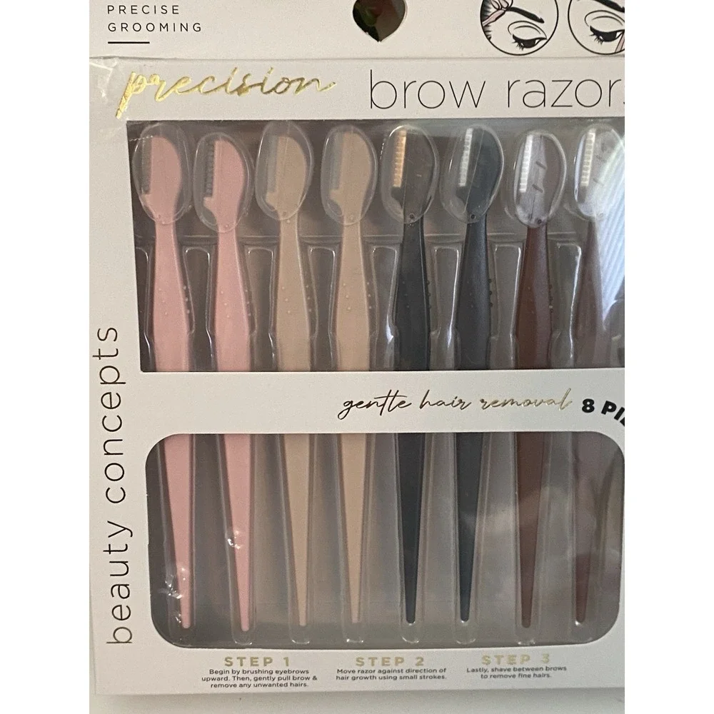 Beauty‎ Concepts 8 Pk Precision Eyebrow Razors Ultra Precise Grooming New In Box